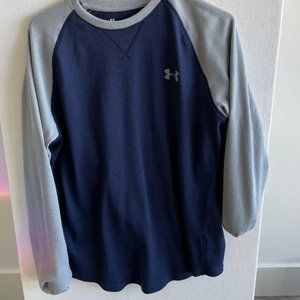 Under Armour Men's UA Waffle Crew Long Sleeve Shirt Top Cotton Blend